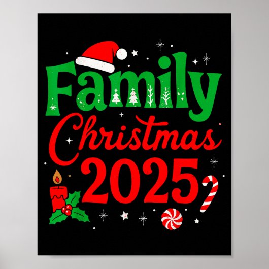 Matching Christmas Pajamas For Family Shirt Family Poster (Vorne)