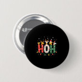 Matching Christmas Santa Hat Ho Ho Ho Giraffe Anim Button (Vorne & Hinten)