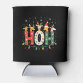 Matching Christmas Santa Hat Ho Ho Ho Giraffe Anim Dosenkühler (Vorderseite)