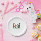 Matching Christmas Santa Hat Ho Ho Ho Giraffe Anim Pappteller (Party)