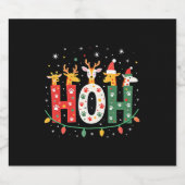 Matching Christmas Santa Hat Ho Ho Ho Giraffe Anim Schaumweinetikett (Einzelnes Label)