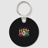 Matching Christmas Santa Hat Ho Ho Ho Giraffe Anim Schlüsselanhänger (Vorderseite)