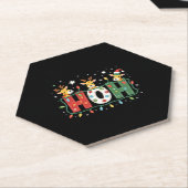 Matching Christmas Santa Hat Ho Ho Ho Giraffe Anim Untersetzer (angewinkelt)