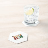 Matching Christmas Santa Hat Ho Ho Ho Giraffe Anim Untersetzer (Vor Ort)