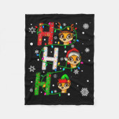Matching Christmas Santa Hat Ho Ho Ho Meerkat Anim Fleecedecke (Vorderseite)