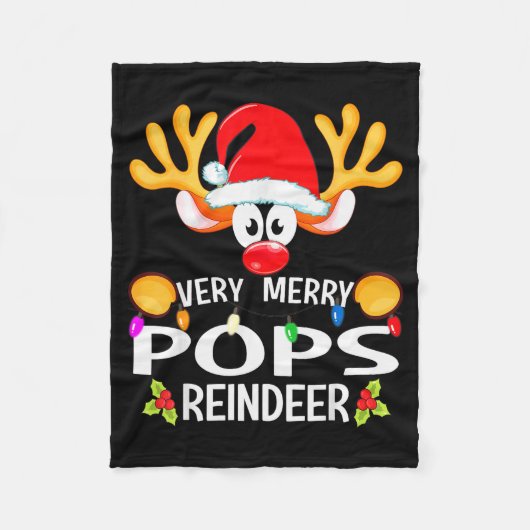 Matching Christmas Very Merry Ps Reindeer Fleecedecke (Vorderseite)