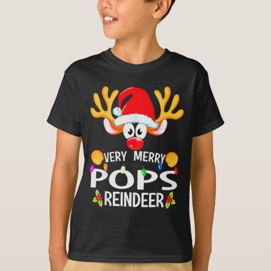 Matching Christmas Very Merry Ps Reindeer T-Shirt (Vorderseite)