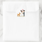 Matching Couple and Puppy Wedding Sticker (Tasche)