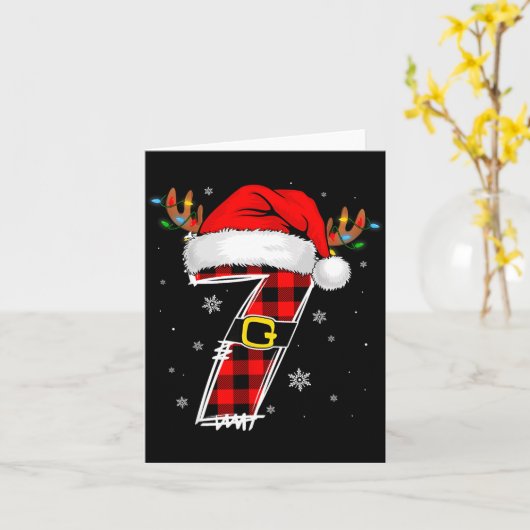 Matching Couples Christmas 6 7 Six Seven Meme Slan Karte (Gelbe Blume)