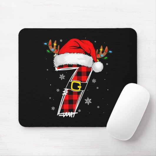 Matching Couples Christmas 6 7 Six Seven Meme Slan Mousepad (Mit Mouse)