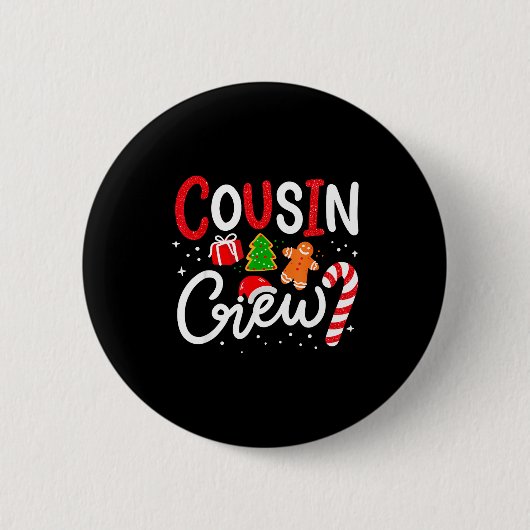 Matching Cousin Crew Christmas 2025 Family Holiday Button (Vorderseite)