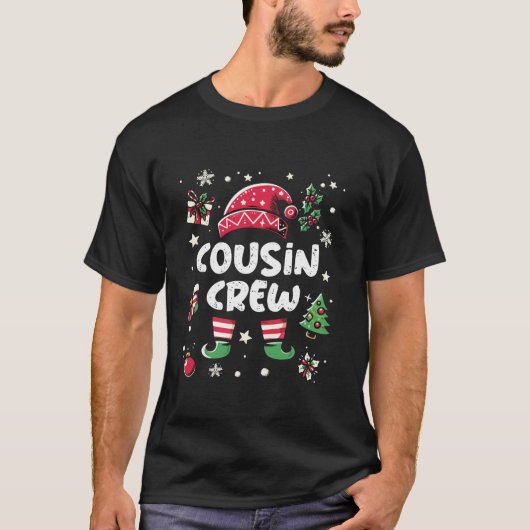 Matching Cousin Elf Familienweihnachtskostüm T-Shi T-Shirt (Vorderseite)