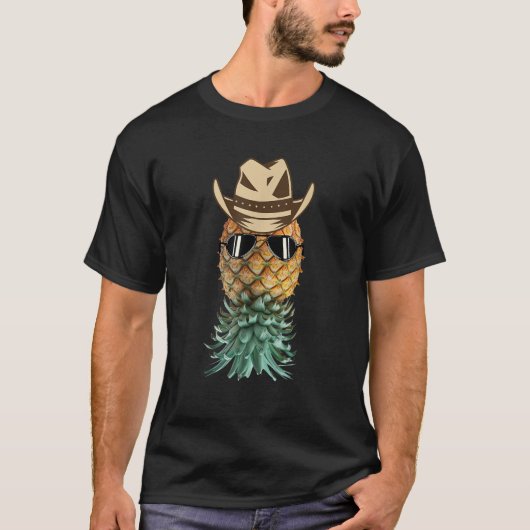 Matching Cowboy Cowgirl Upside Down Ananas T-Shirt (Vorderseite)