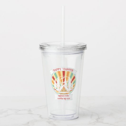 Matching customizable family camping, add name acryltrinkbecher (Vorderseite)