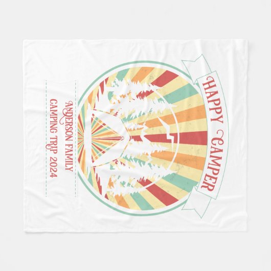 Matching customizable family camping, add name fleecedecke (Vorderseite (Horizontal))