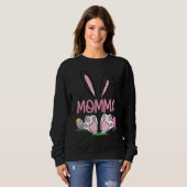 Matching Egg Hunter Niedlich Bunny Oars Ostermomma Sweatshirt (Vorne ganz)