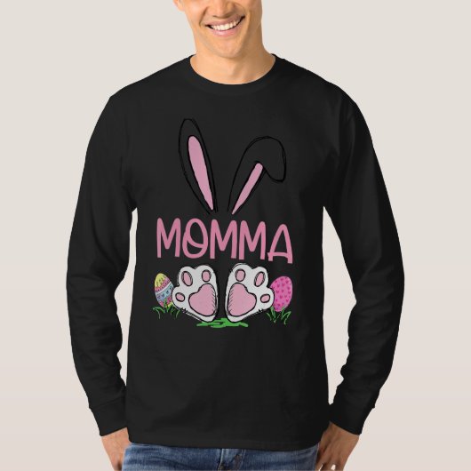 Matching Egg Hunter Niedlich Bunny Oars Ostermomma T-Shirt (Vorderseite)