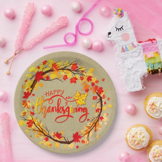 Matching Erntedank Herbstleaf Tones 9" Pappteller (Party)