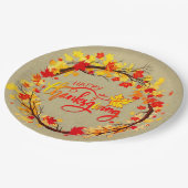 Matching Erntedank Herbstleaf Tones 9" Pappteller (Schrägansicht)