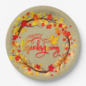 Matching Erntedank Herbstleaf Tones 9" Pappteller (Vorderseite)