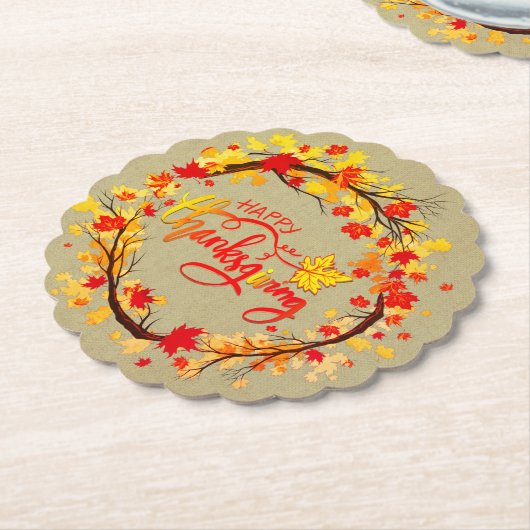 Matching Erntedank Herbstleaf Tones skaliert Untersetzer (angewinkelt)