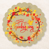 Matching Erntedank Herbstleaf Tones skaliert Untersetzer (Vorderseite)