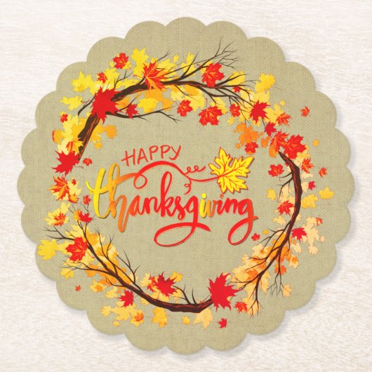 Matching Erntedank Herbstleaf Tones skaliert Untersetzer (Vorderseite)