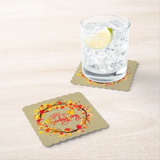 Matching Erntedank Herbstleaf Tones umgerundet Untersetzer (Vor Ort)