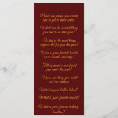 Matching Erntedank Leaf Conversation Starter Me Menükarte (Rückseite)