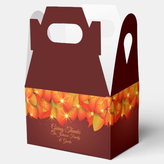 Matching Erntedank Orange Leaf Name Jahr Bevorzugu Geschenkschachtel (Geöffnet)