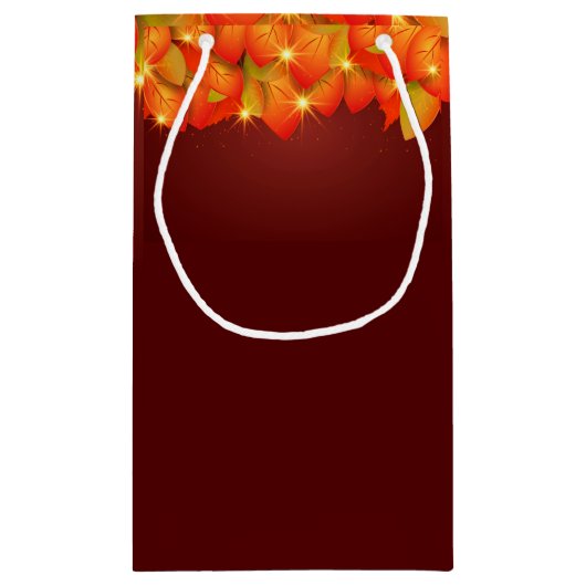 Matching Erntedank Orange Leaf Name Jahr Klein Kleine Geschenktüte (Rückseite)