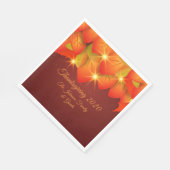 Matching Erntedank Orange Leaf Name Luncheon Serviette (Ecke)