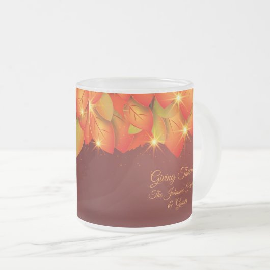 Matching Erntedank Orange Leaf Name Year Froste Mattglastasse (VorderseiteRechts)