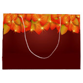 Matching Erntedank Orange Leaf Name Year Große Geschenktüte (Rückseite)