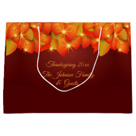 Matching Erntedank Orange Leaf Name Year Large Große Geschenktüte