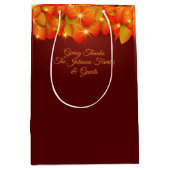 Matching Erntedank Orange Leaf Name Year Medium Mittlere Geschenktüte (Vorderseite)