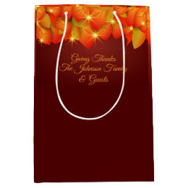 Matching Erntedank Orange Leaf Name Year Medium Mittlere Geschenktüte
