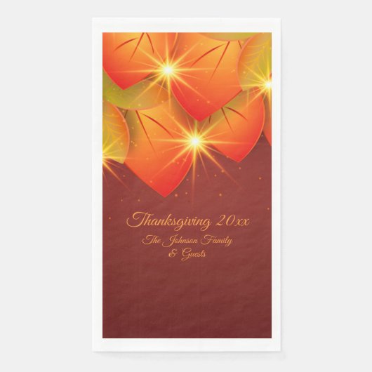 Matching Erntedank Orange Leaf Name Year Paper Serviette (Vorderseite)