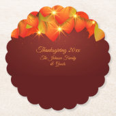 Matching Erntedank Orange Leaf Name Year Paper Untersetzer (Vorderseite)