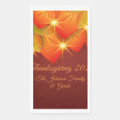 Matching Erntedank Orange Leaf Name Year Serviette (Vorderseite)