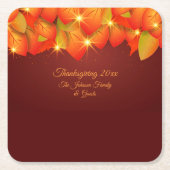 Matching Erntedank Orange Leaf Name Year Square Rechteckiger Pappuntersetzer (Vorderseite)