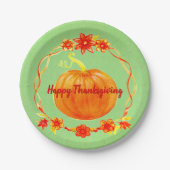 Matching Erntedank Pumpkin on Green 7" Pappteller (Vorderseite)