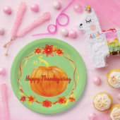 Matching Erntedank Pumpkin on Green Pappteller (Party)