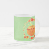 Matching Erntedank Watercolor Pumpkin on Green Mattglastasse (VorderseiteRechts)