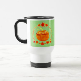 Matching Erntedank Watercolor Pumpkin on Green Reisebecher