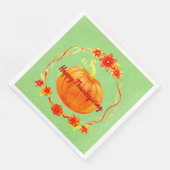 Matching Erntedank Watercolor Pumpkin Serviette (Ecke)