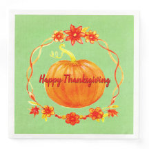 Matching Erntedank Watercolor Pumpkin