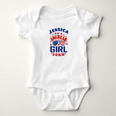 Matching Familienname 4. Juli All American Girl Baby Strampler (Vorderseite)