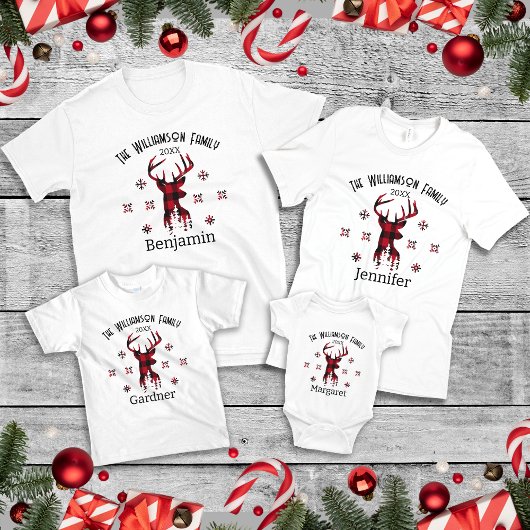 Matching Familienname Datum Weihnachten Buffalo Ka T-Shirt