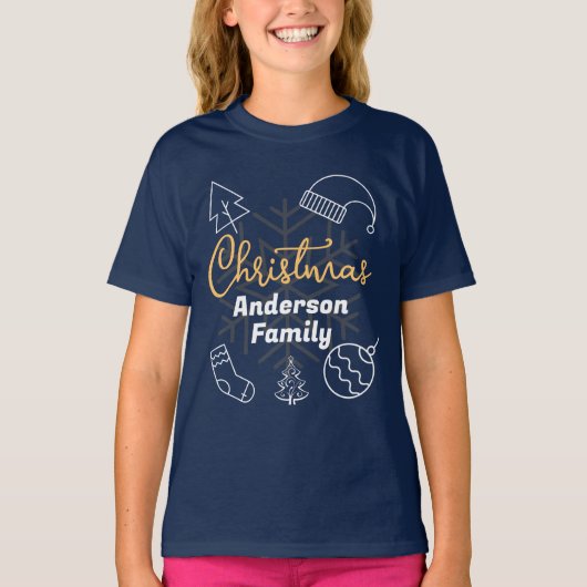 Matching Familienname Kleidung Weihnachten T-Shirt (Vorderseite)